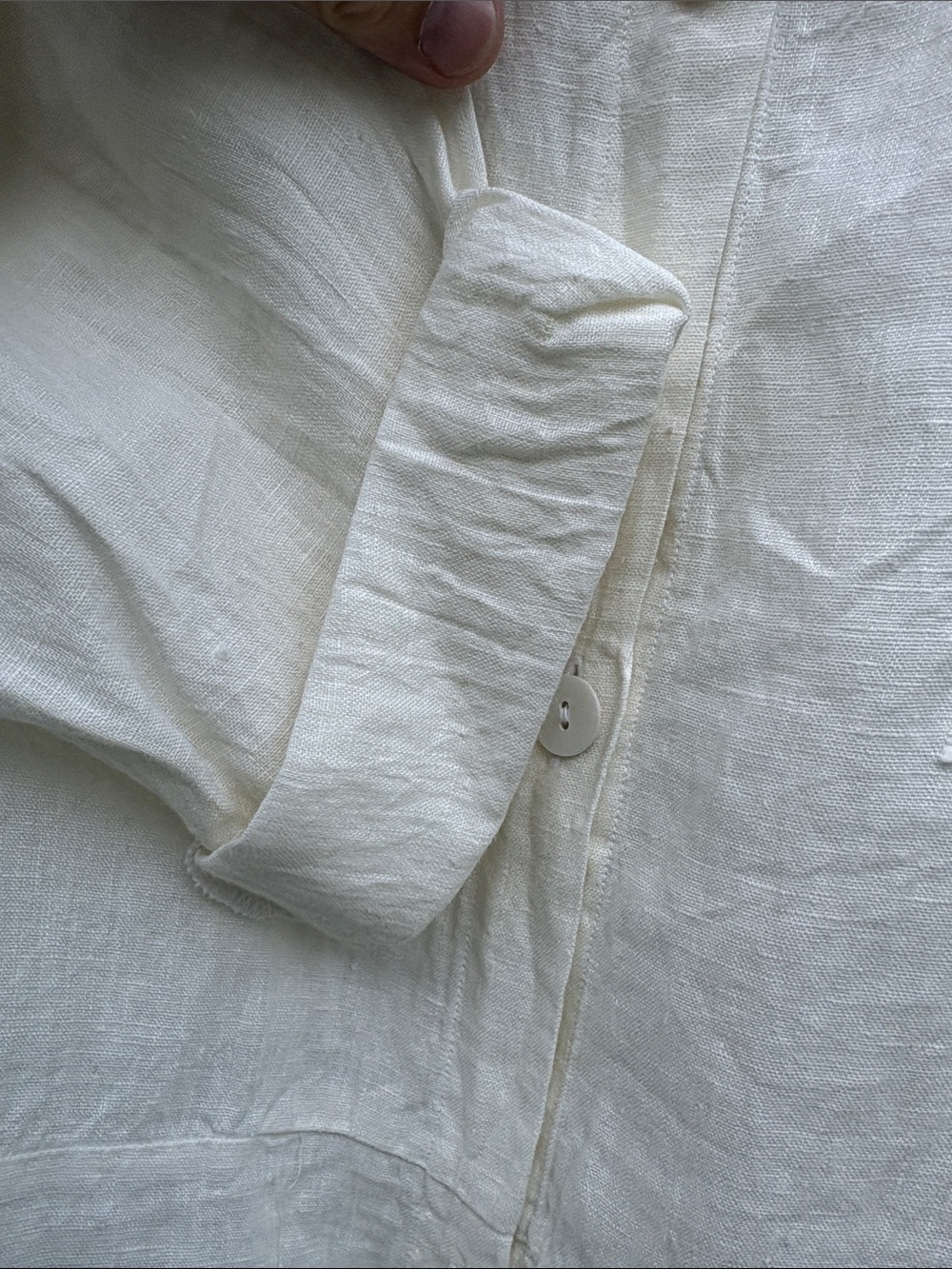 FLAX by Jeanne Engelhart Cream Linen Button-Front Tunic - Picture 8 of 14